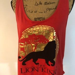 Lion King tank top orange lace back Size Large